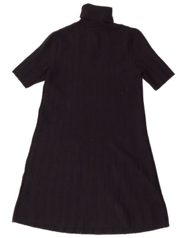 Abito maglione da donna a maniche corte con collo alto Cos UK 6 XS Lana blu navy
