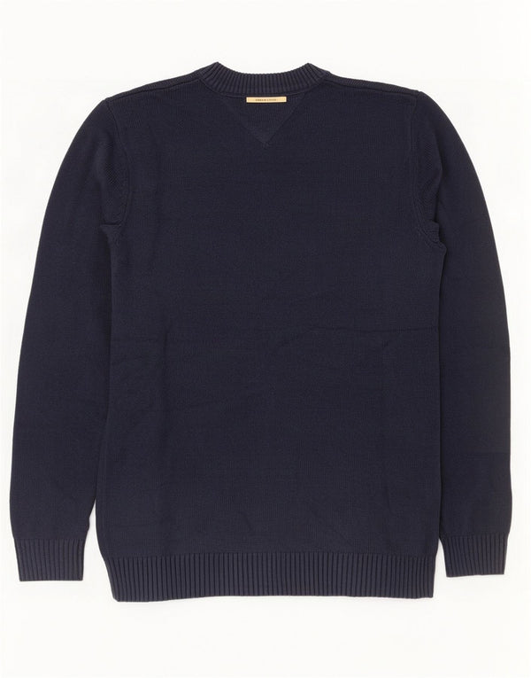 Tommy Hilfiger Mens Crew Neck Jumper Sweater Small Navy Blue Colourblock