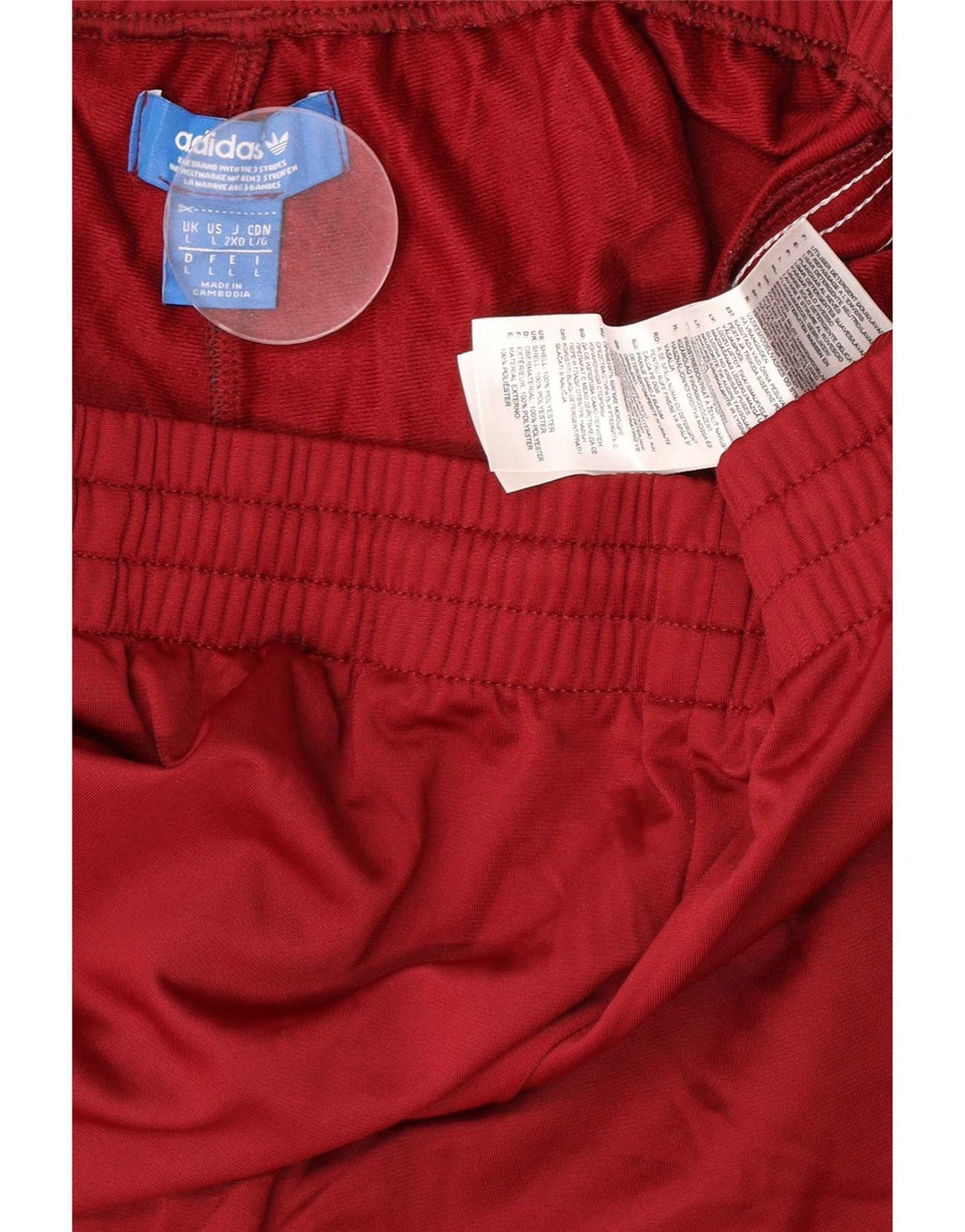 Pantaloni da tuta da uomo Adidas Large in poliestere bordeaux