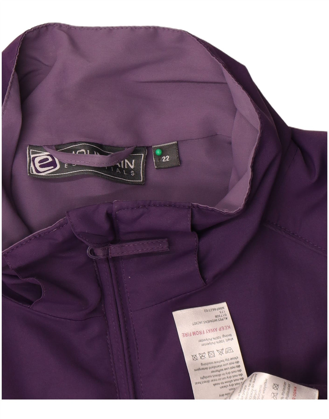Mountain Essentials Womens Windbreaker Jacket UK 22 3XL Purple Polyester