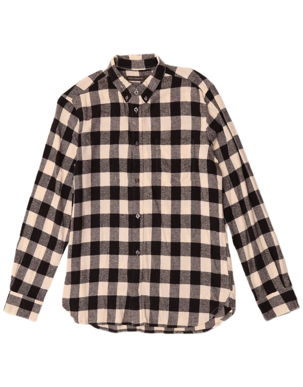 French Connection Herre Flanelskjorte Medium Sort Ternet Bomuld