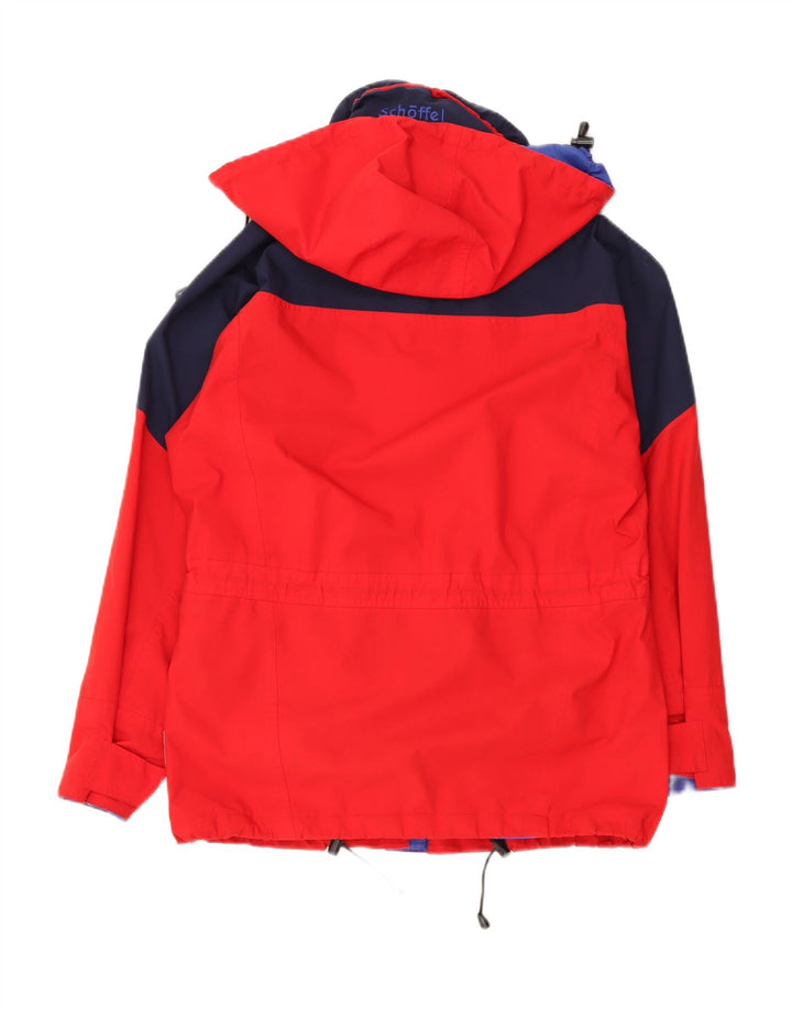 SCHOFFEL Womens Oversized Raincoat UK 10 Small  Red Colourblock Polyester