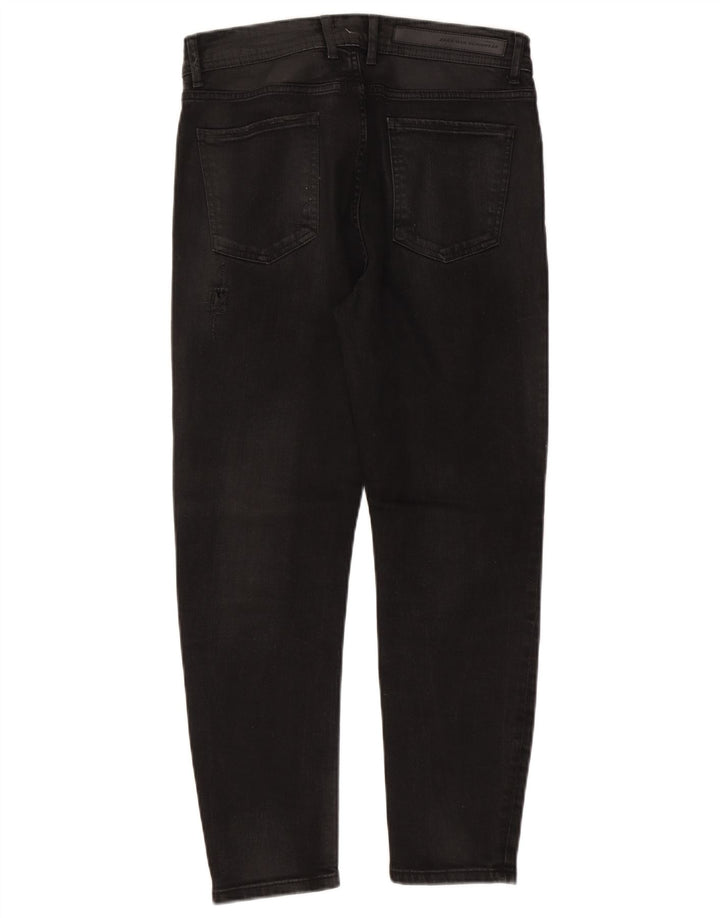 Zara Mens Distressed Slim Jeans EU 42 Large W32 L26 Black