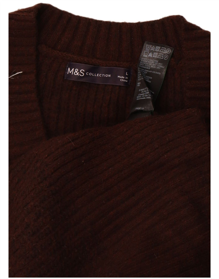 Marks & Spencer Womens Vest Tank Top UK 16 Large Brown Polyester