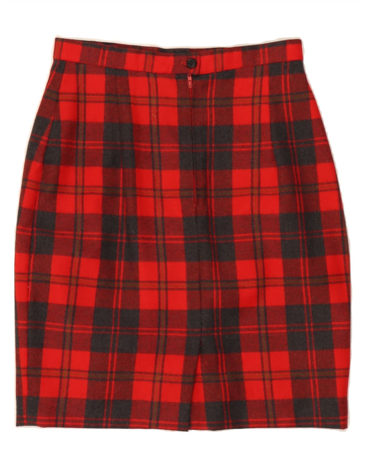 VINTAGE Womens Pencil Skirt W27 Small  Red Plaid Vintage Vintage and Second-Hand Vintage from Messina Hembry 