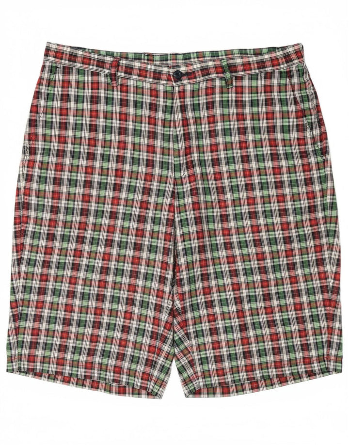 GANT Mens Chino Shorts W35 Large Multicoloured Plaid Cotton