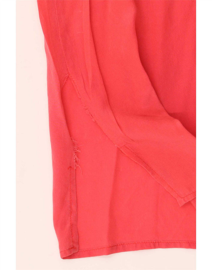 Vintage Womens Sleeveless Blouse Top UK 14 Medium Red Silk