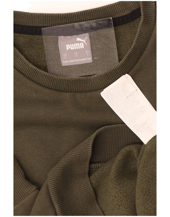 PUMA Mens Sweatshirt Jumper Small Khaki Cotton