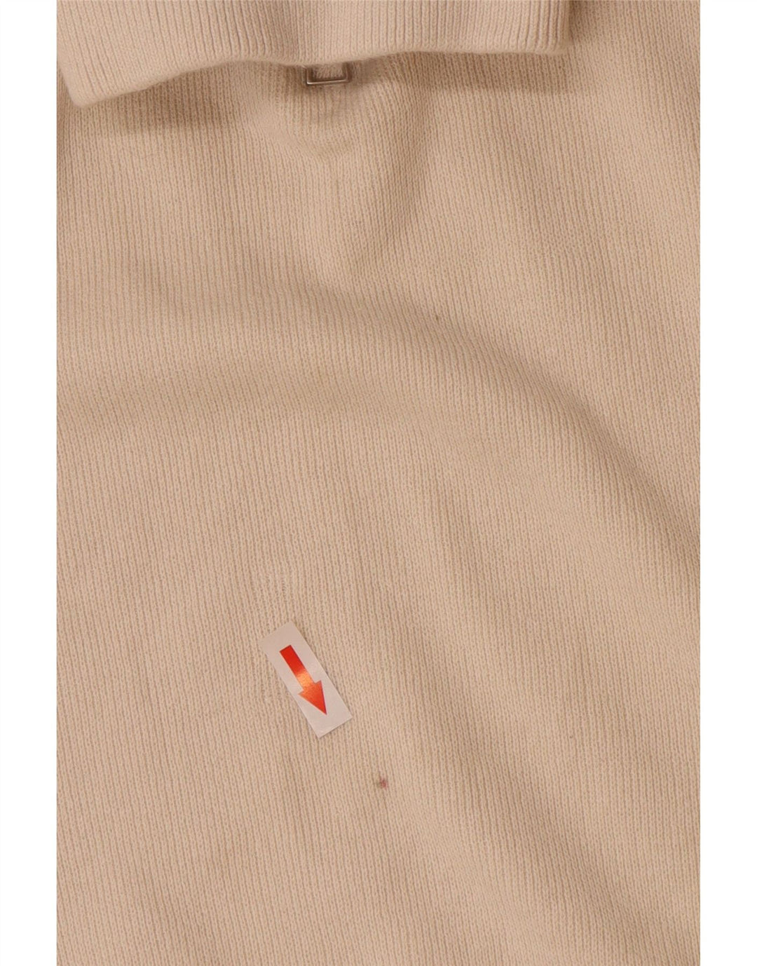 Zara Mens Zip Neck Jumper Sweater Large Off White Cotton
