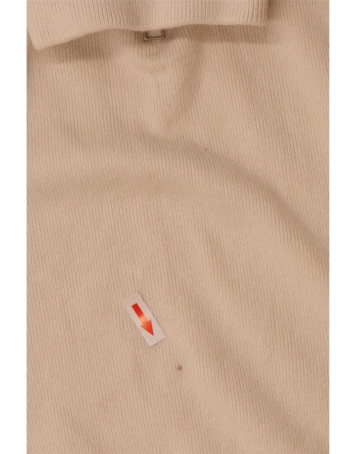 Zara Mens Zip Neck Jumper Sweater Large Off White Cotton