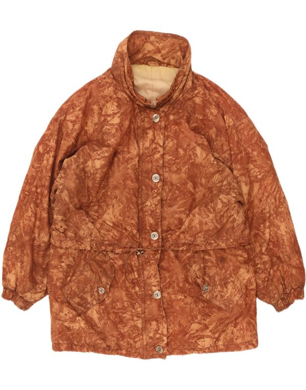 veste coupe-vent surdimensionnée femme vintage UK 18 XL Brown Camouflage
