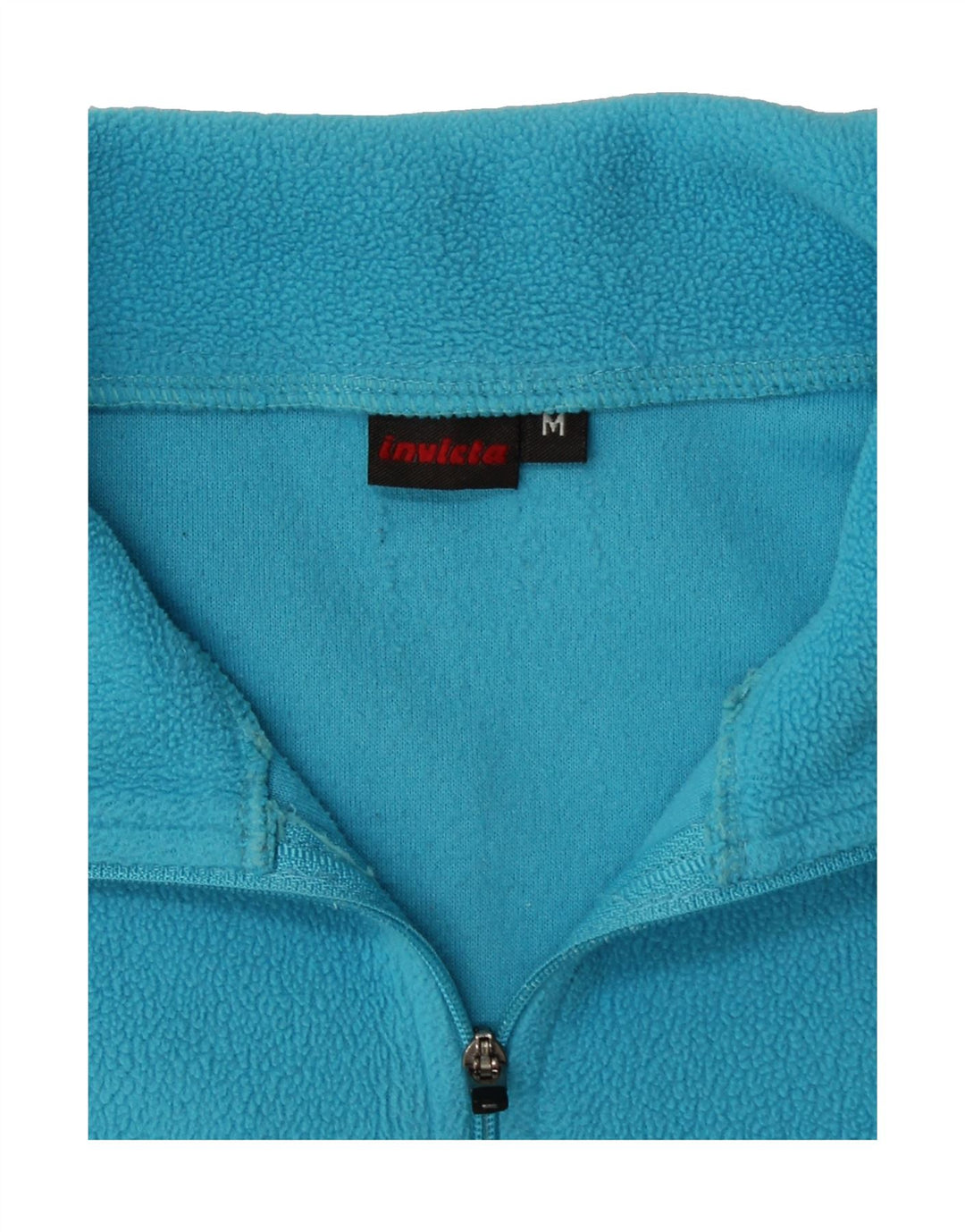 INVICTA Womens Zip Neck Fleece Jumper UK 12 Medium Blue Polyester Vintage Invicta and Second-Hand Invicta from Messina Hembry 