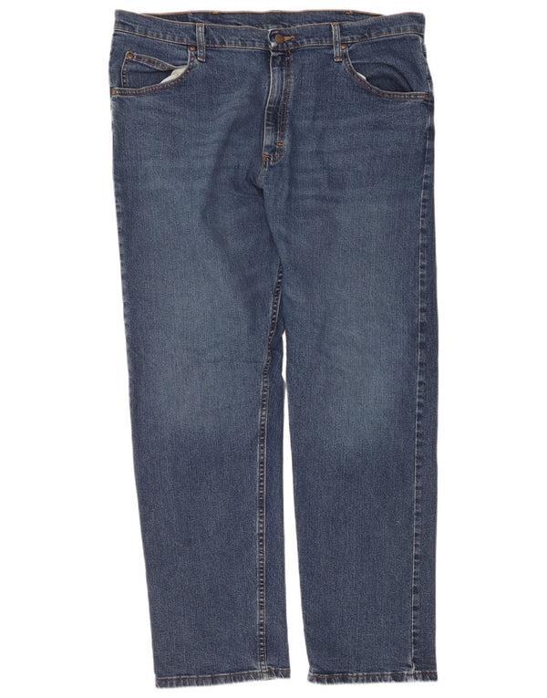 Wrangler Mens Straight Jeans W38 L32 Blue Cotton