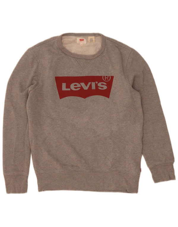 Levi's Graphic Sweatshirt Jumper XS Homme Gris Coton