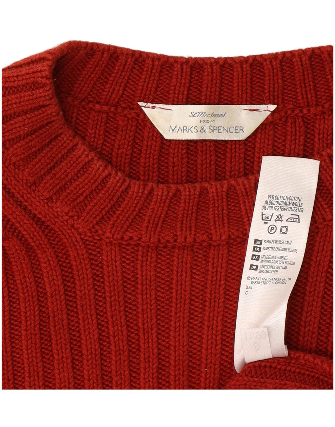 Marks & Spencer Herre St. Michael Crew Neck Jumper Sweater Large Red Classic