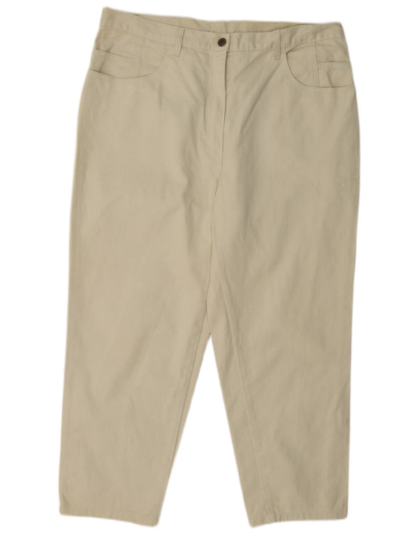 Explorer Womens Tapered Jeans UK 22 3XL W38 L27 Off White Cotton