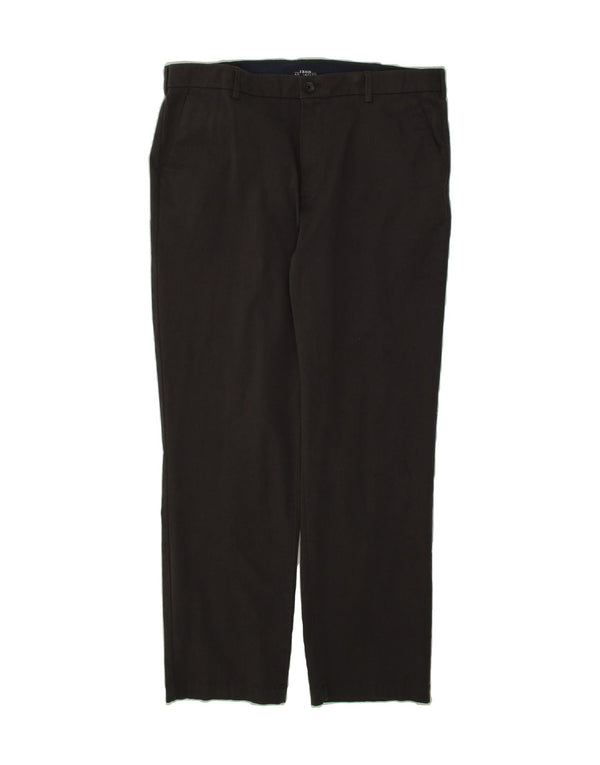 IZOD Mens Straight Chino Trousers W36 L32 Grey Cotton