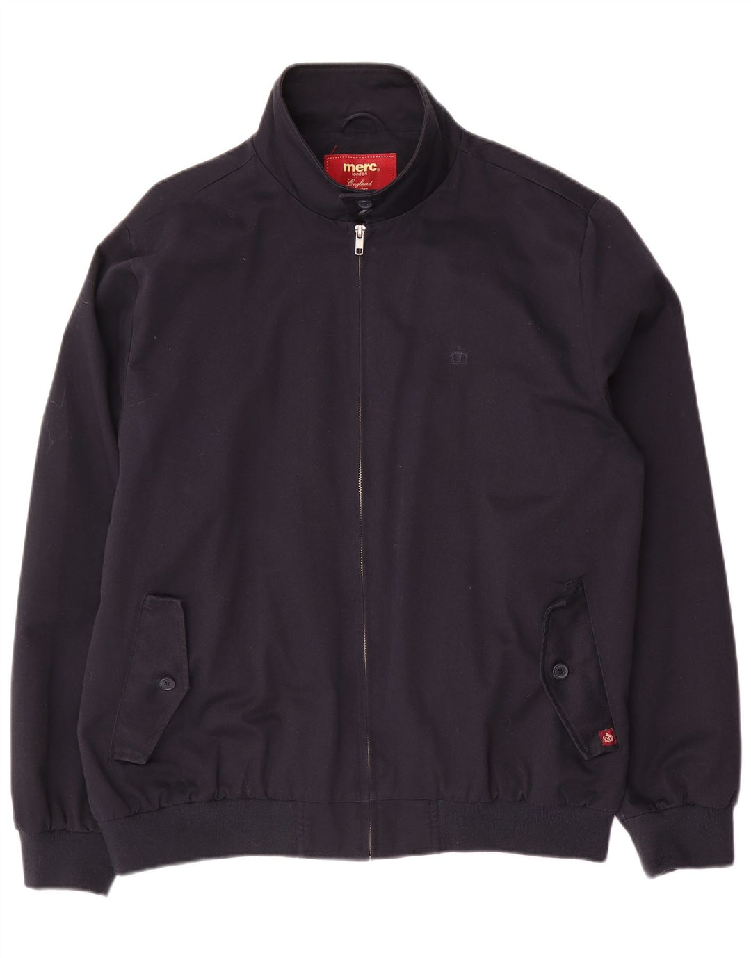 Merc Mens Bomber Jacket UK 42 XL Navy Blue Cotton