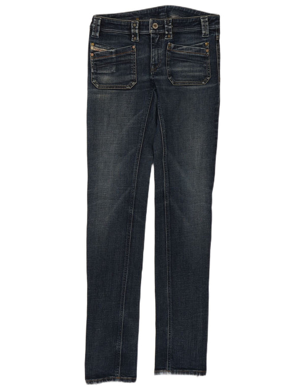 Diesel Damen-Jeans mit niedriger Taille, Röhrenjeans, W27, L33, blaue Baumwolle