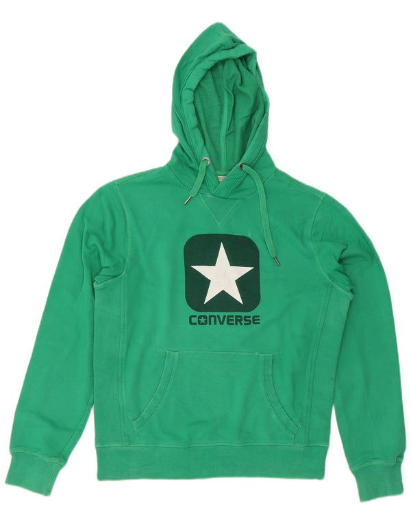 Converse Mens Graphic Hoodie Jumper Medium Green Cotton