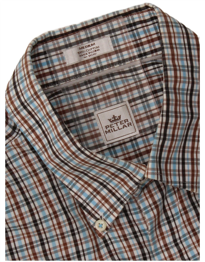 PETER MILLAR Mens Shirt Medium Multicoloured Check Cotton