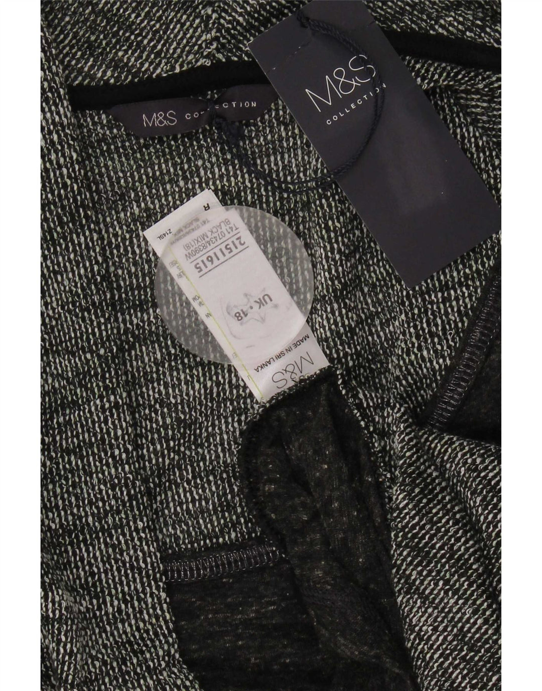 Marks & Spencer Womens Open Cardigan Sweater UK 18 XL Grey Polyester
