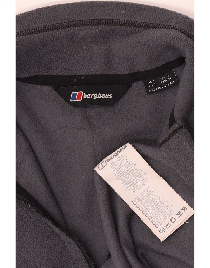 Berghaus Pull polaire à col zippé pour homme, grand, gris, polyester