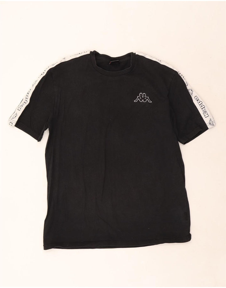 Kappa Mens Graphic T-Shirt Top Large Black Cotton