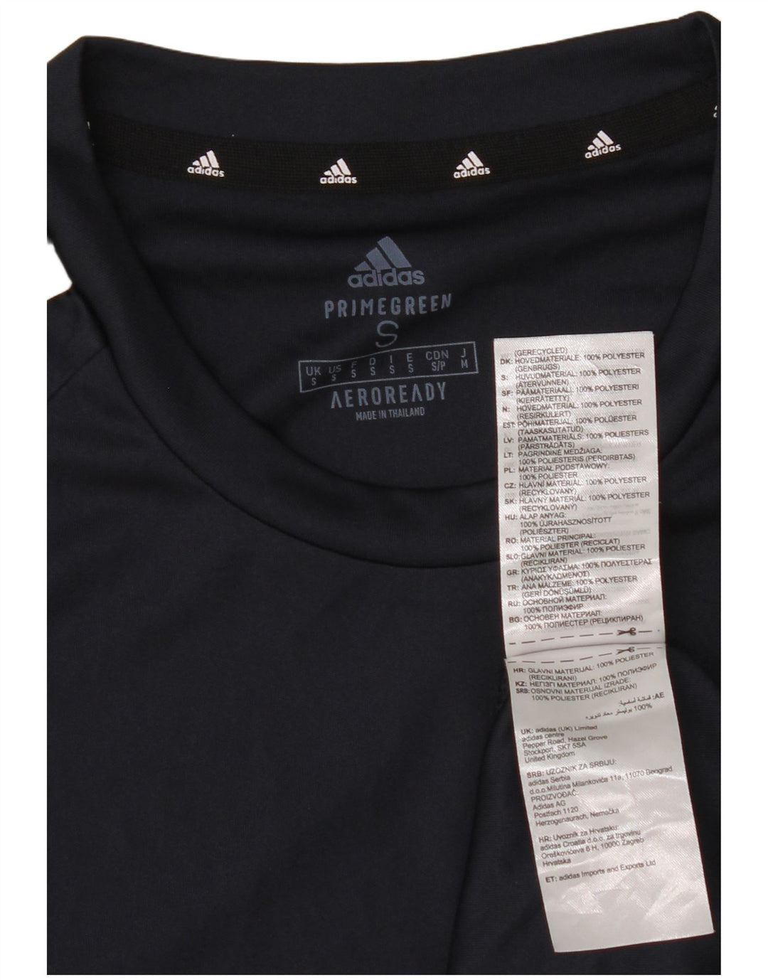 Maglietta Adidas da uomo Top Small in poliestere blu navy