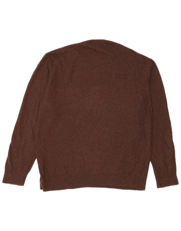 Maglione maglione girocollo da donna Zara UK 16 grande viscosa marrone