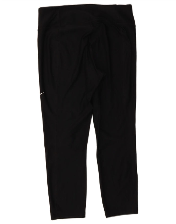 Damskie legginsy NIKE Dri Fit Capri UK 12, średni czarny poliester