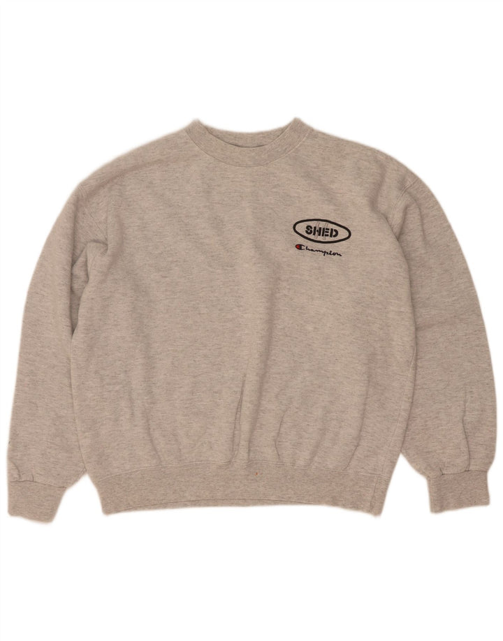 Champion Womens Oversized Sweatshirt Jumper UK 16 Large Grey Flecked