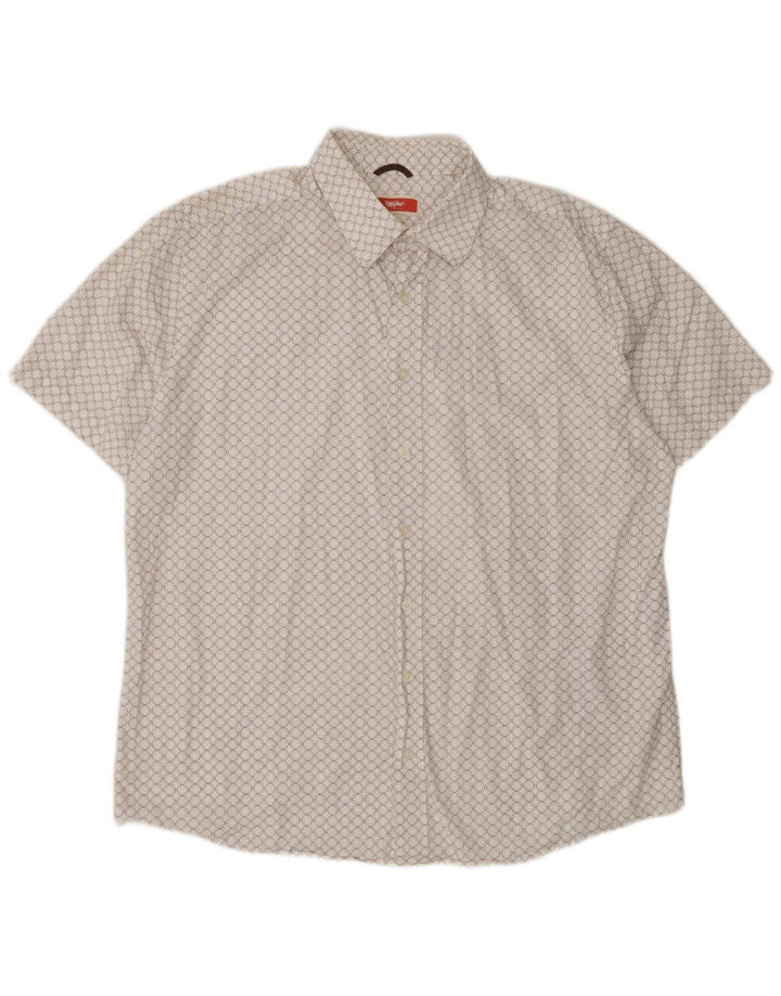 Mossimo Mens Short Sleeve Shirt XL White Geometric Cotton