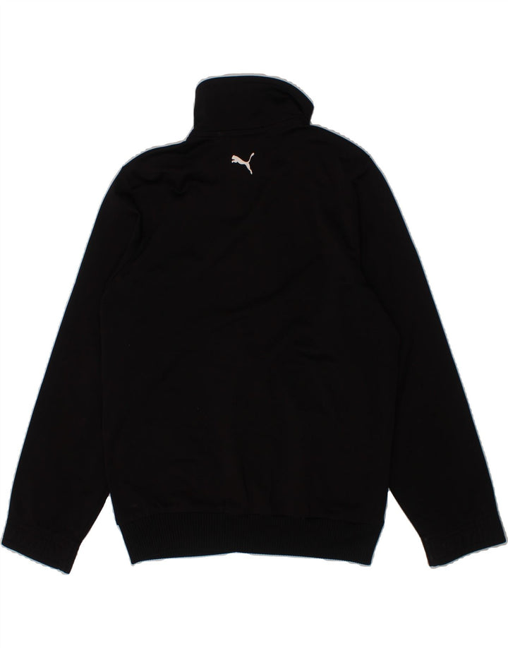 PUMA Boys Graphic Tracksuit Top Jacket 7-8 Years Small Black Polyester Vintage Puma and Second-Hand Puma from Messina Hembry 