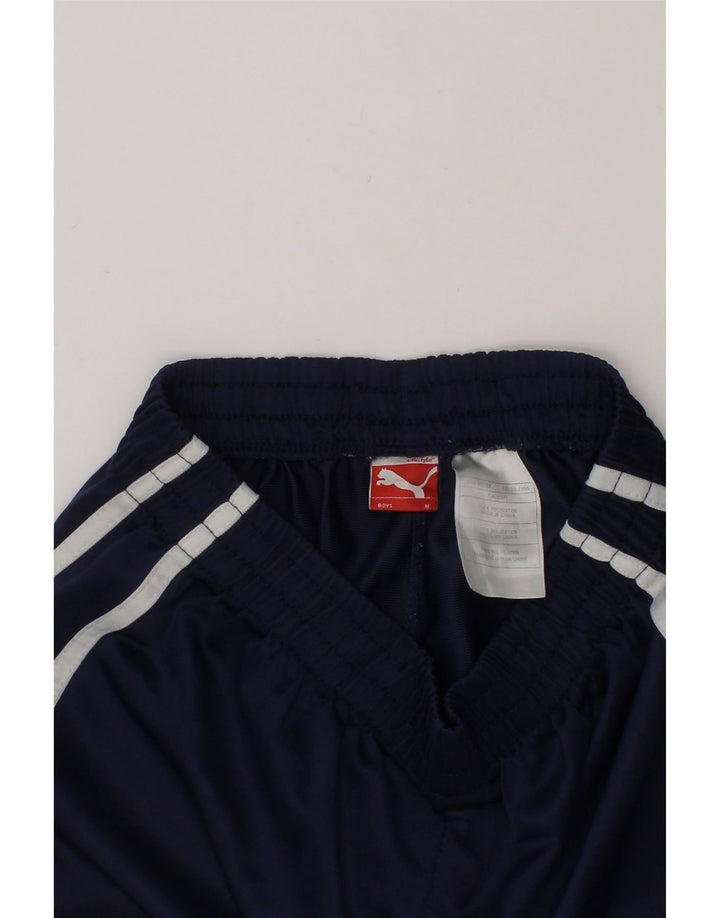 PUMA Boys Sport Shorts 9-10 Years Medium  Navy Blue Polyester Vintage Puma and Second-Hand Puma from Messina Hembry 
