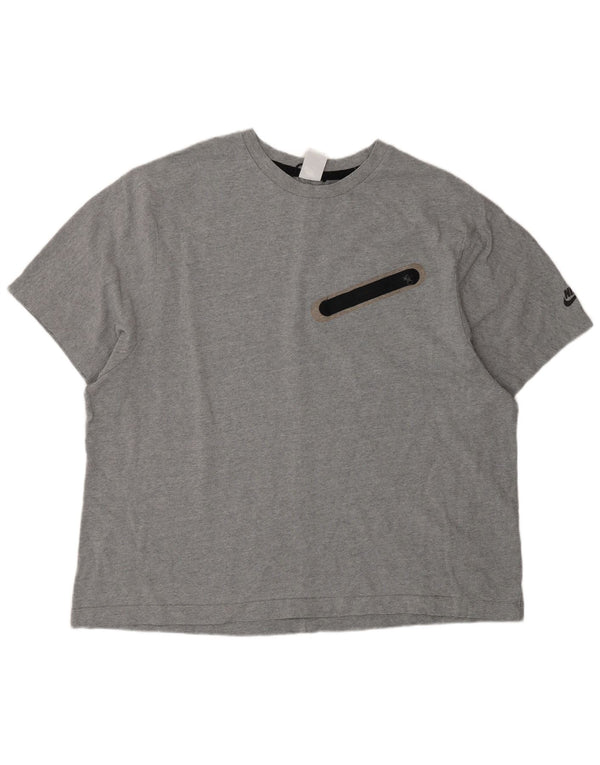 Nike Herren Dri Fit T-Shirt Top 2XL Grau Baumwolle