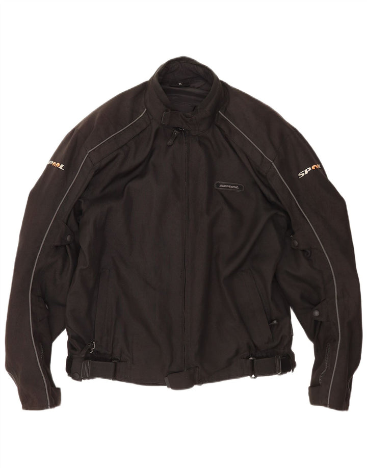 Spool Mens Racer Jacket UK 42 XL Black Polyester