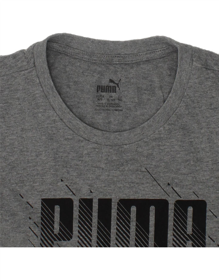 PUMA Boys Graphic T-Shirt Top 11-12 Years Grey Vintage Puma and Second-Hand Puma from Messina Hembry 