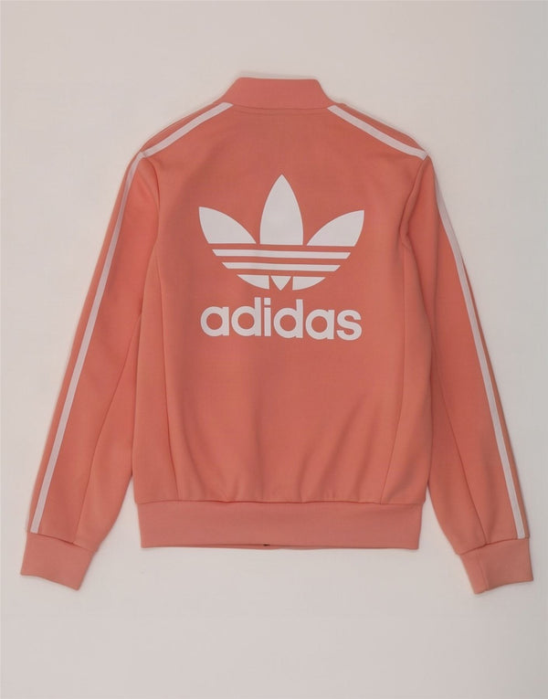 Adidas Womens Graphic Oversized Tracksuit Top Jacket UK 8 Small Pink