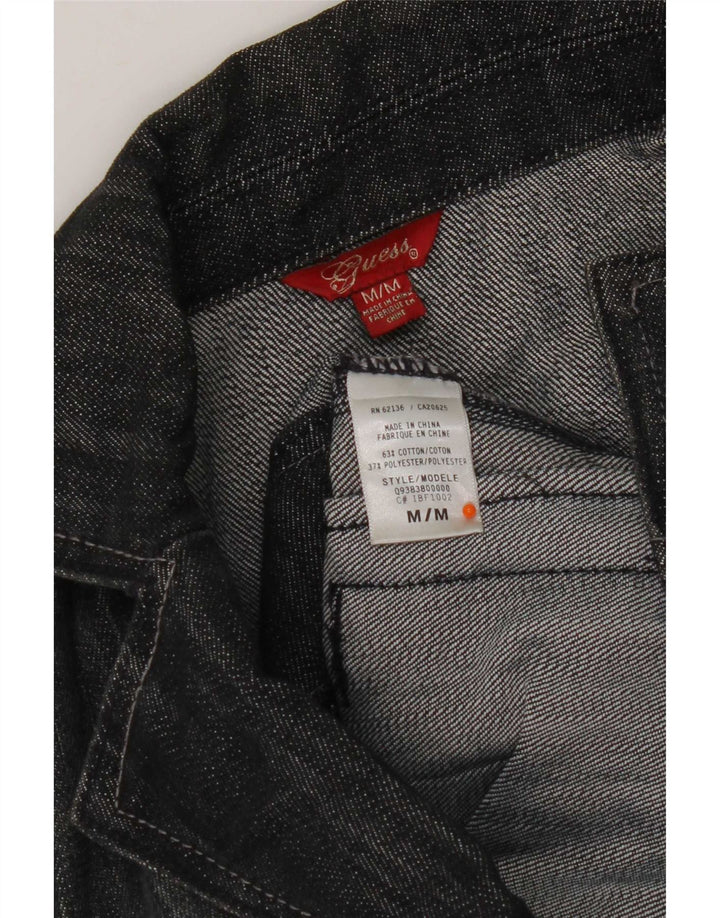 Giacca in denim corto da donna Guess UK 12 cotone nero medio