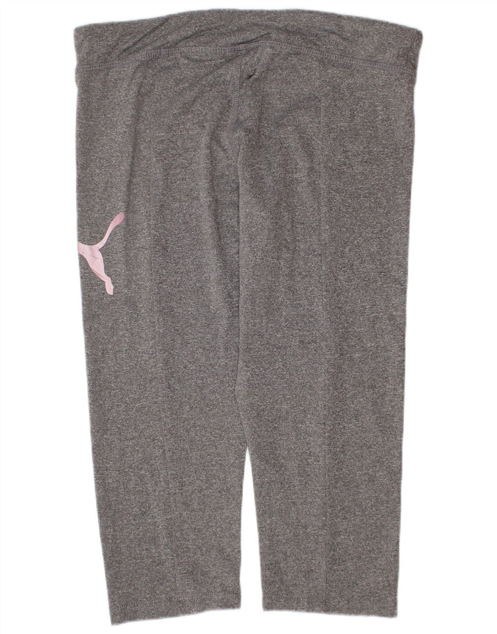 Puma Girls Graphic Leggings 12-13 Years Large Grey Polyester
