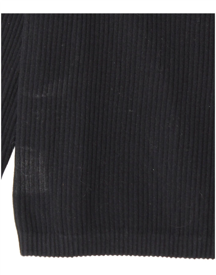 ZARA Womens Crop Top Long Sleeve UK 14 Large Black