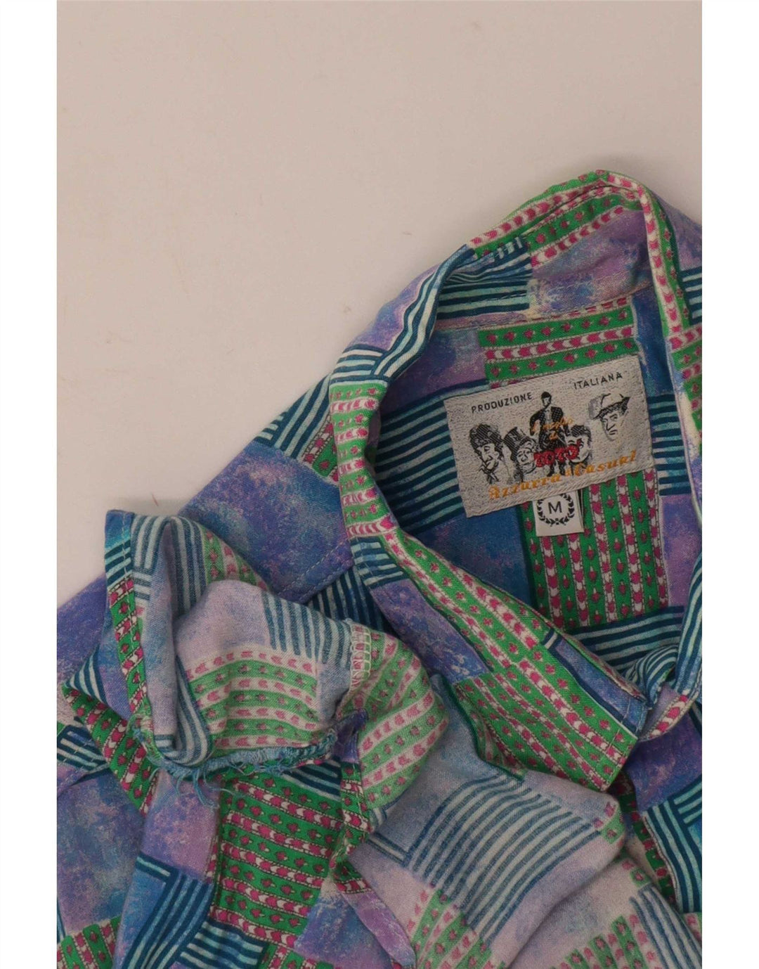 Azzurra Herren Kurzarmhemd Medium Mehrfarbig Patchwork