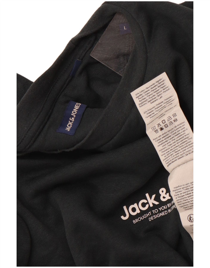 JACK & JONES Mens Sweatshirt Jumper Large Grey Cotton