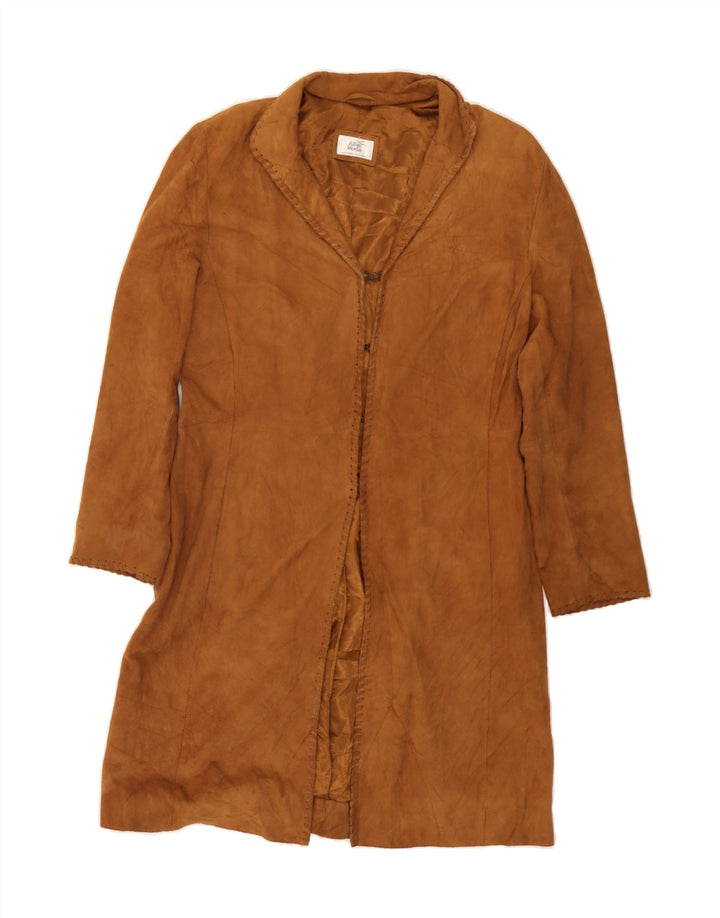 ALBA MODA Womens Suede Overcoat UK 12 Medium Brown Vintage Alba Moda and Second-Hand Alba Moda from Messina Hembry 