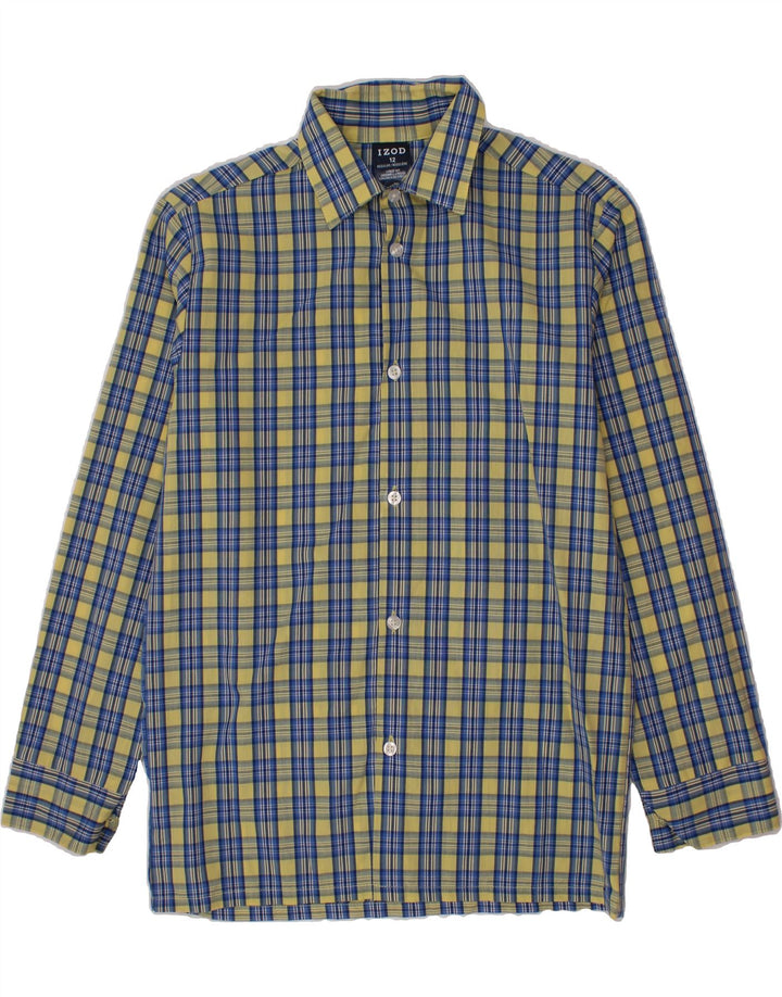 IZOD Boys Shirt 11-12 Years Blue Check Cotton Vintage Izod and Second-Hand Izod from Messina Hembry 