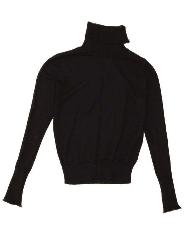Zara Womens Roll Neck Jumper Sweater UK 10 Small Black Polyester
