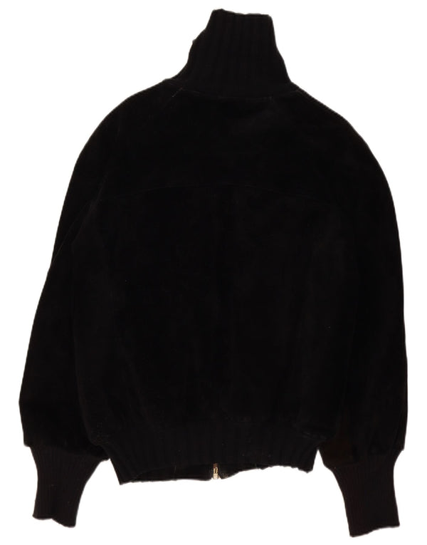 Vintage Herre Sherpa Læderjakke IT 44 XS Sort Retro