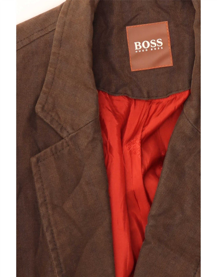 Hugo Boss Veste blazer à 2 boutons pour homme EU 54 2XL Marron Coton