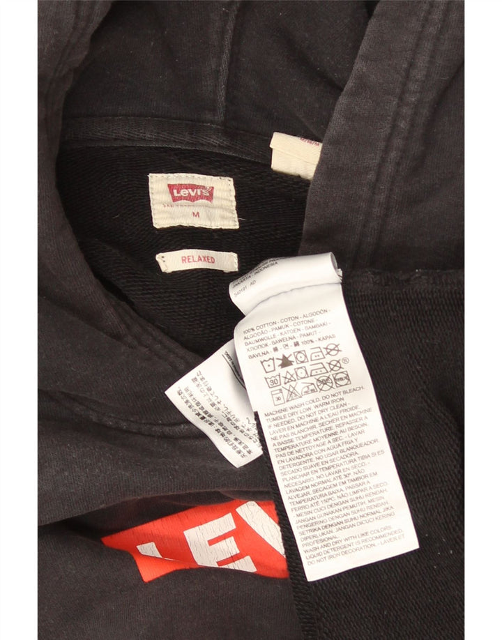 Levi's Mens Relaxed Graphic Hoodie Jumper Medium Grey Cotton